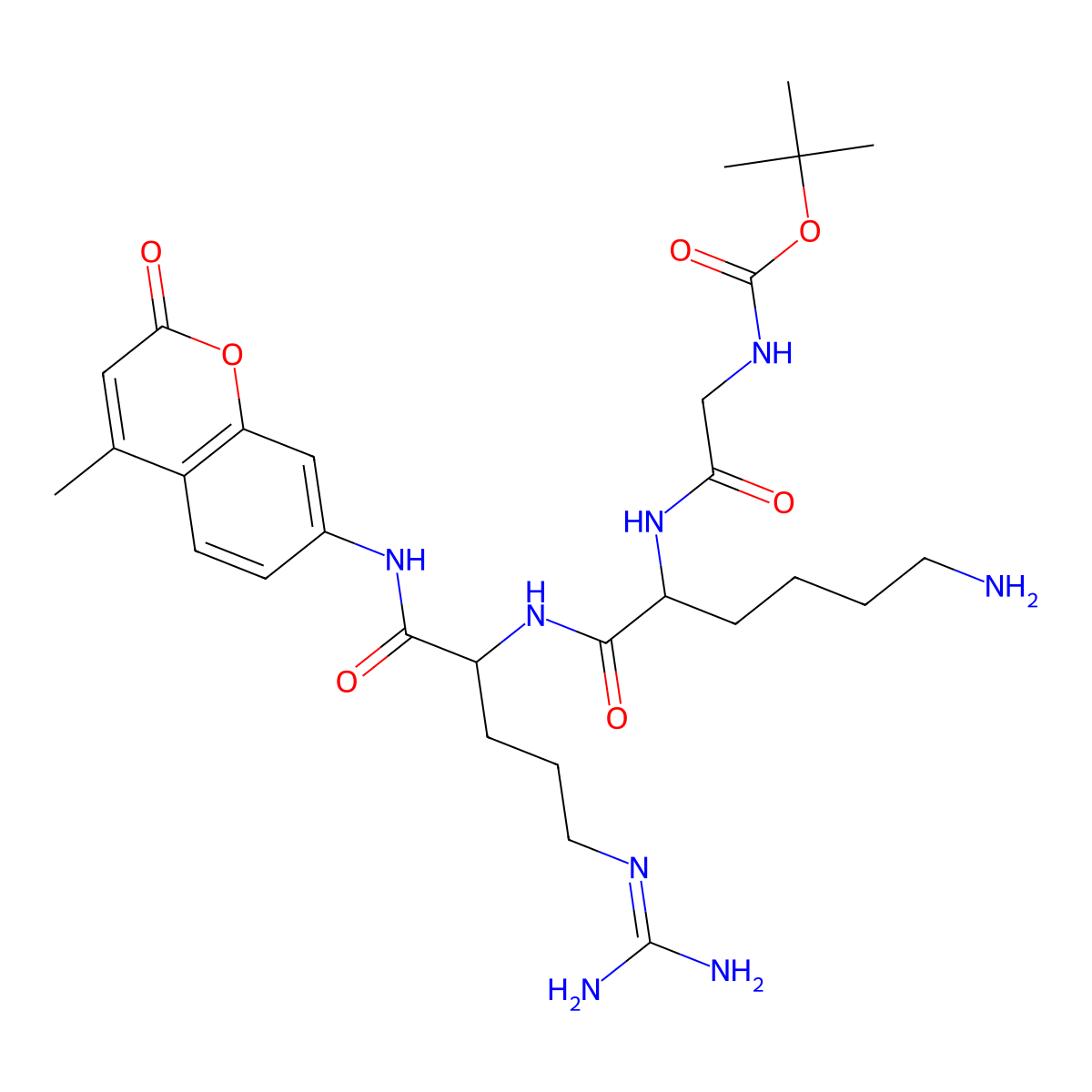 Boc-Gly-Lys-Arg-Mca molecular structure, CAS 109358-48-7