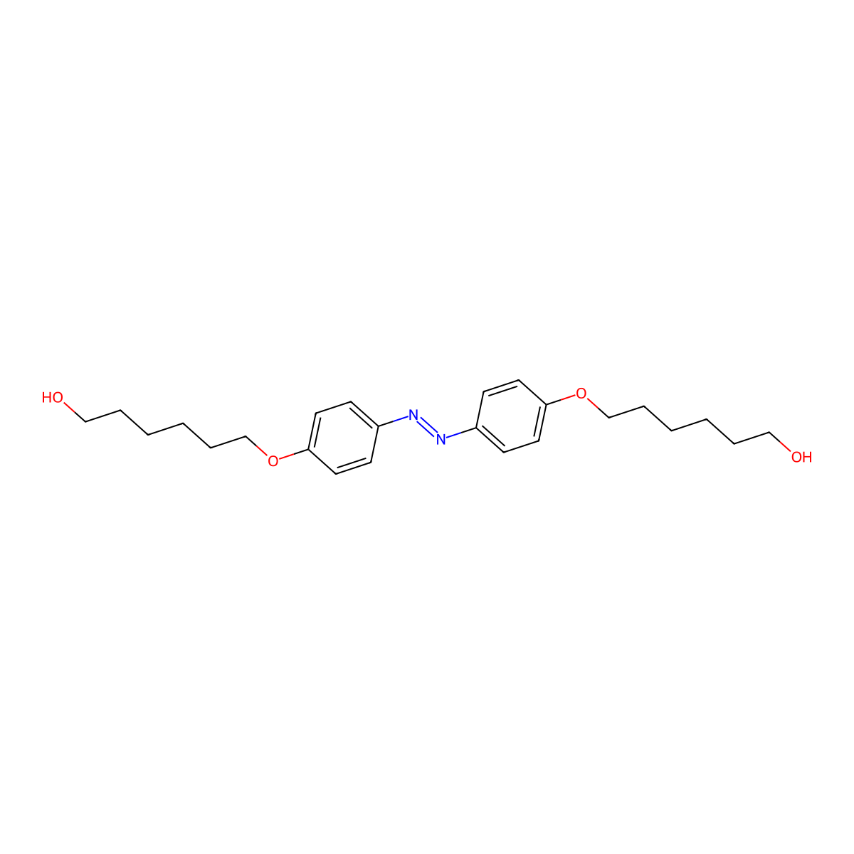 4,4'-Bis (6-hydroxyhexyloxy)azobenzene molecular structure, CAS 109359-32-2