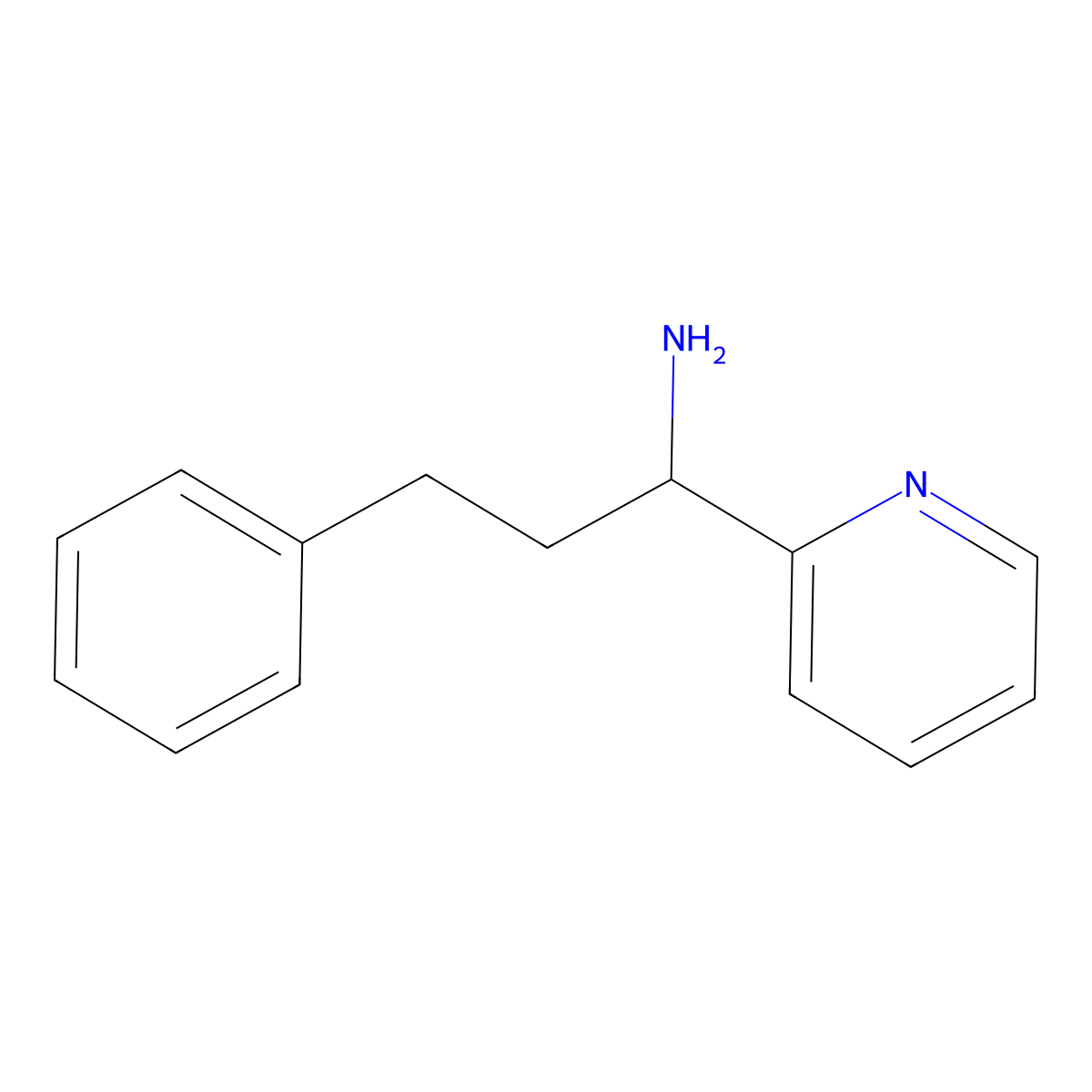 3-Phenyl-1-(pyridin-2-yl)propan-1-amine molecular structure, CAS 1093602-21-1