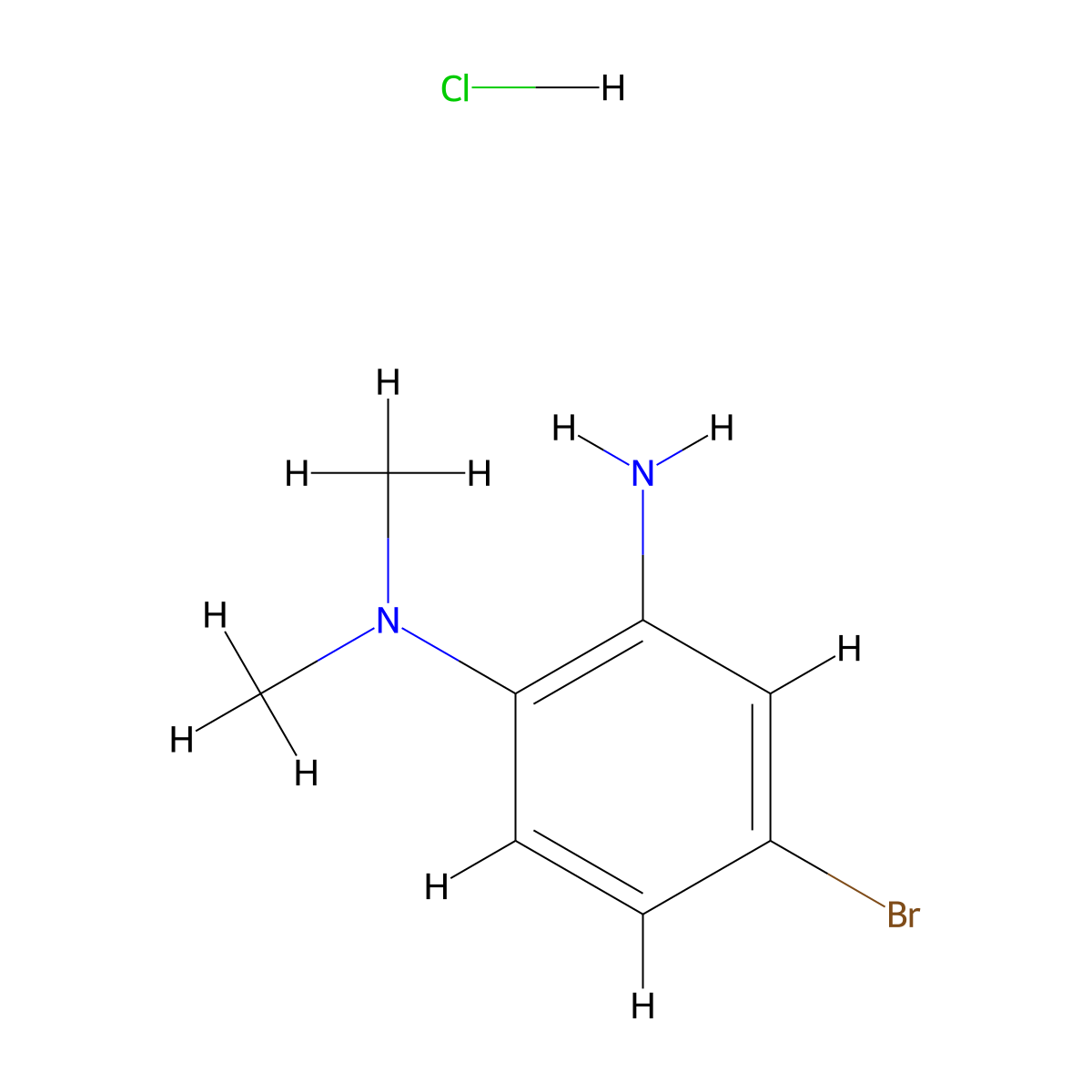 (2-Amino-4-bromophenyl)dimethylamine hydrochloride molecular structure, CAS 1093619-91-0