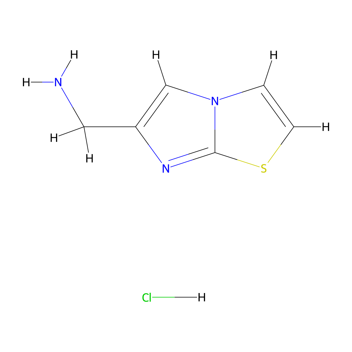 Imidazo[2,1-b][1,3]thiazol-6-ylmethanamine hydrochloride molecular structure, CAS 1093630-29-5