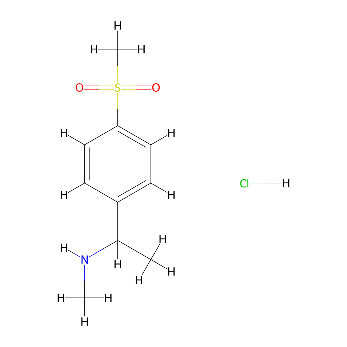 (1-(4-Methanesulfonylphenyl)ethyl)(methyl)amine hydrochloride molecular structure, CAS 1093630-40-0
