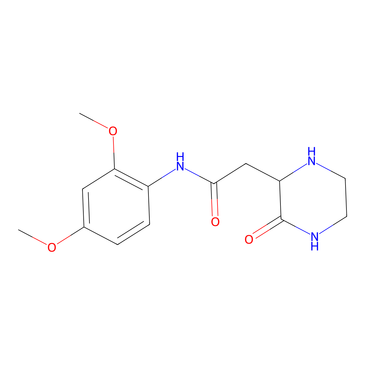N-(2,4-dimethoxyphenyl)-2-(3-oxopiperazin-2-yl)acetamide molecular structure, CAS 1093635-87-0