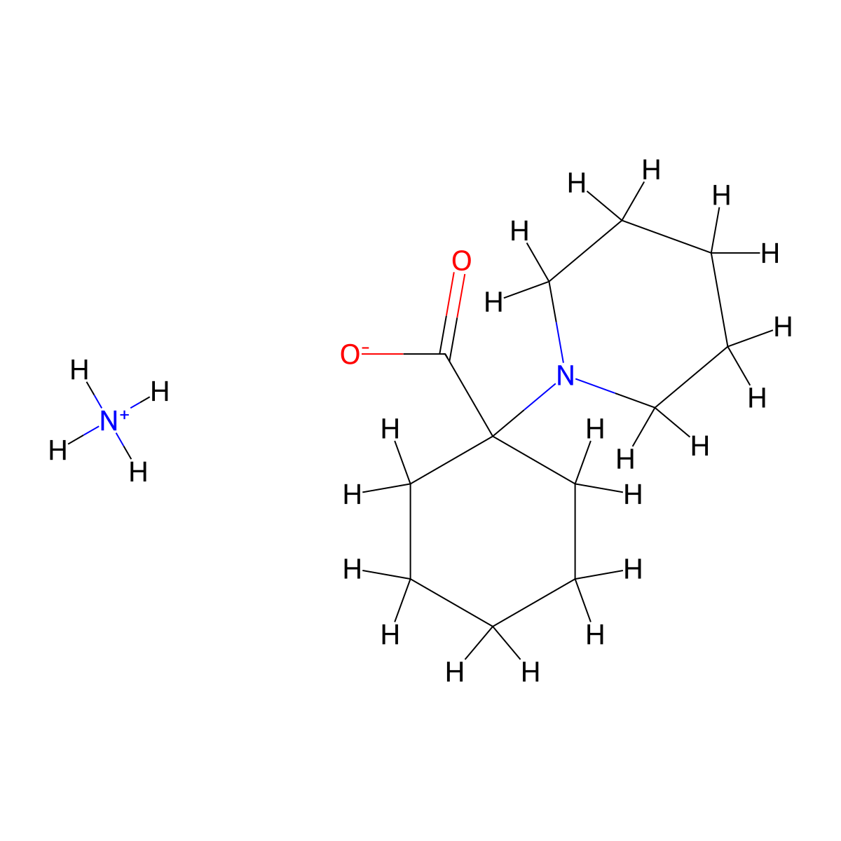 1-Piperidin-1-yl-cyclohexanecarboxylic acidammonium salt molecular structure, CAS 1093636-67-9