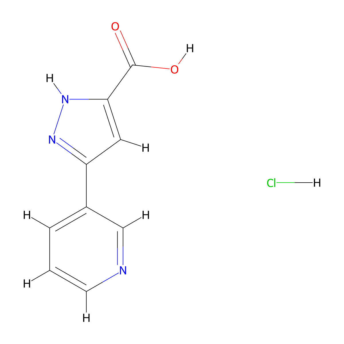 3-(3-Pyridinyl)-1H-pyrazole-5-carboxylic acid hydrochloride molecular structure, CAS 1093636-79-3