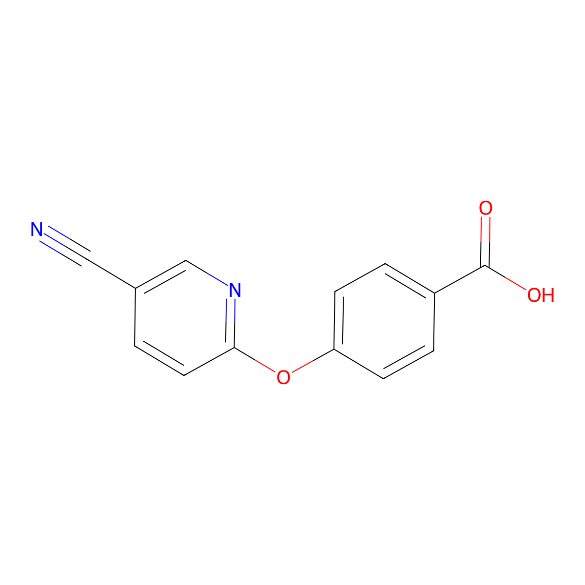 4-((5-Cyano-2-pyridinyl)oxy)benzoic acid molecular structure, CAS 1093641-47-4