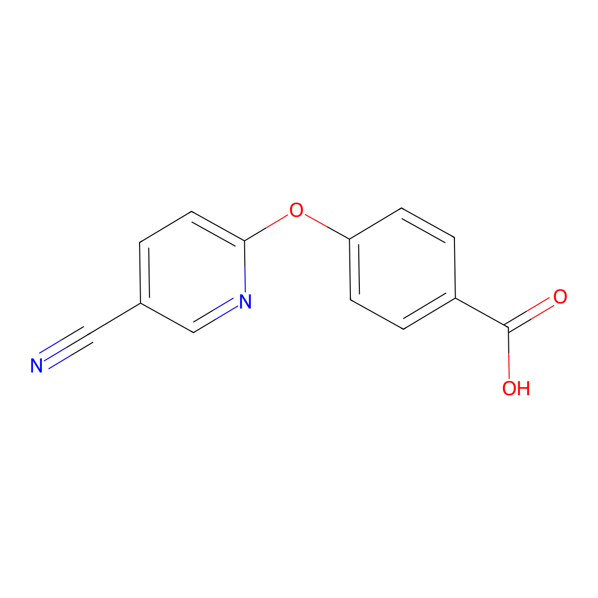 4-((5-Cyano-2-pyridinyl)oxy)benzoic acid molecular structure, CAS 1093641-47-4