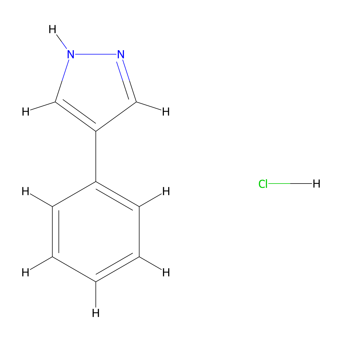 4-phenyl-1H-pyrazole hydrochloride molecular structure, CAS 1093641-66-7