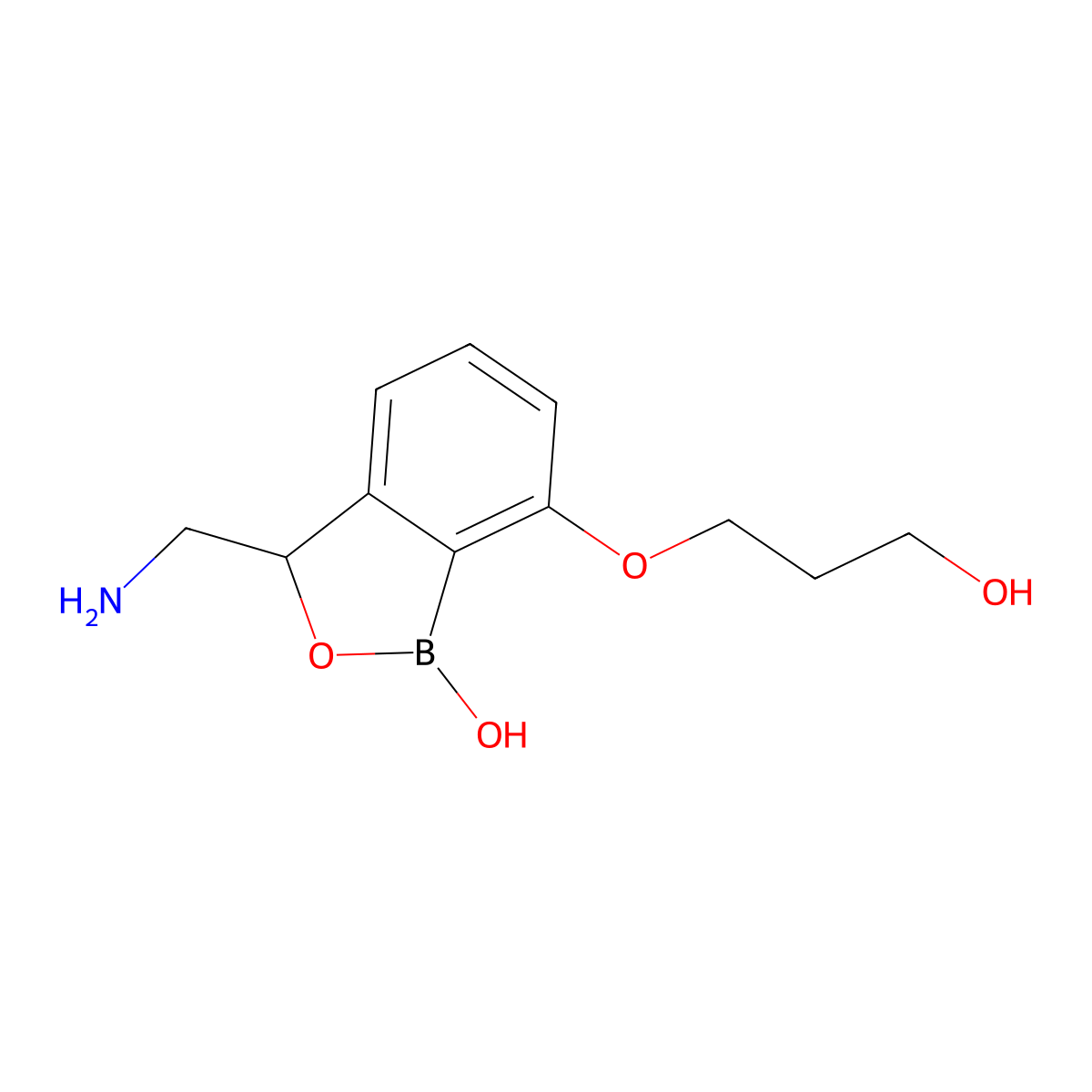 3-(aminomethyl)-7-(3-hydroxypropoxy)benzo[c][1,2]oxaborol-1(3H)-ol molecular structure, CAS 1093643-33-4