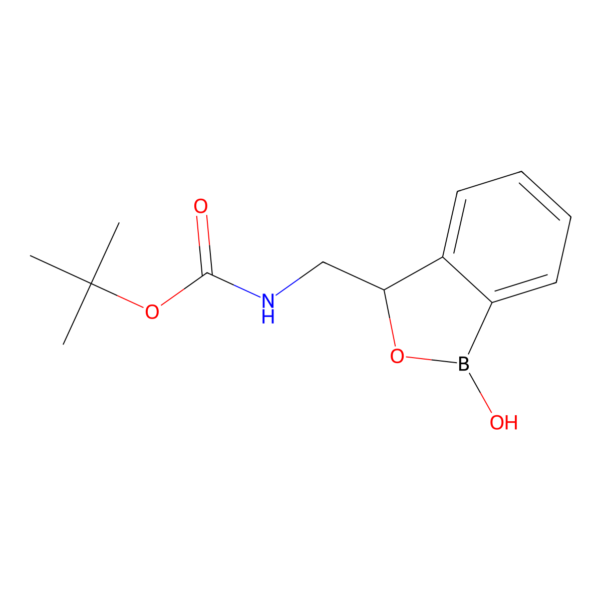Tert-butyl (1-hydroxy-1,3-dihydrobenzo[c][1,2]oxaborol-3-yl)methylcarbamate molecular structure, CAS 1093644-04-2