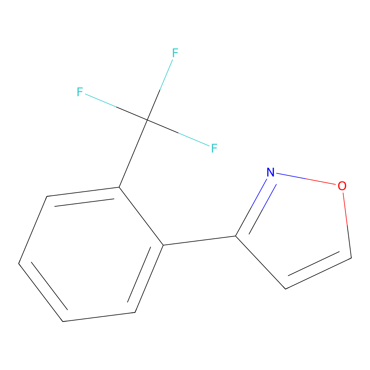 3-(2-(Trifluoromethyl)phenyl)isoxazole molecular structure, CAS 1093649-63-8