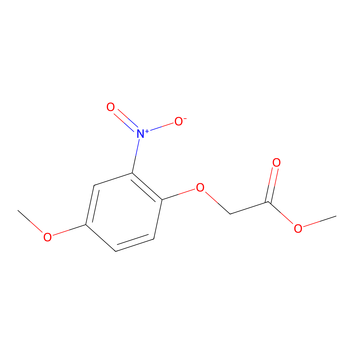 Methyl 2-(4-methoxy-2-nitrophenoxy)acetate molecular structure, CAS 109365-02-8