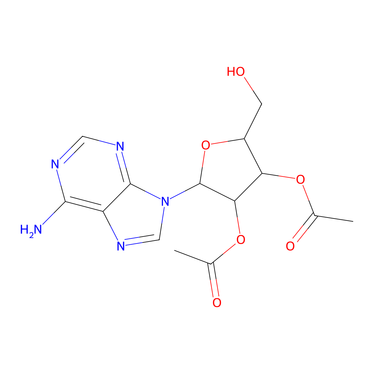 2-(6-Amino-9H-purin-9-yl)-5-(hydroxymethyl)tetrahydrofuran-3,4-diyl diacetate molecular structure, CAS 1093650-30-6