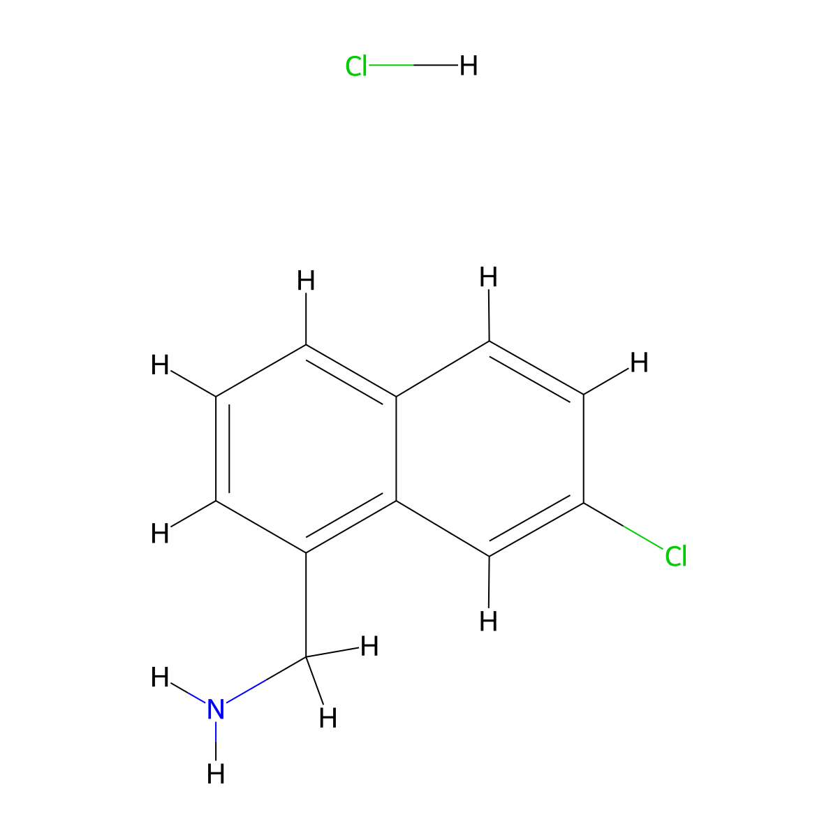 (7-Chloronaphthalen-1-yl)methanamine hydrochloride molecular structure, CAS 1093651-77-4