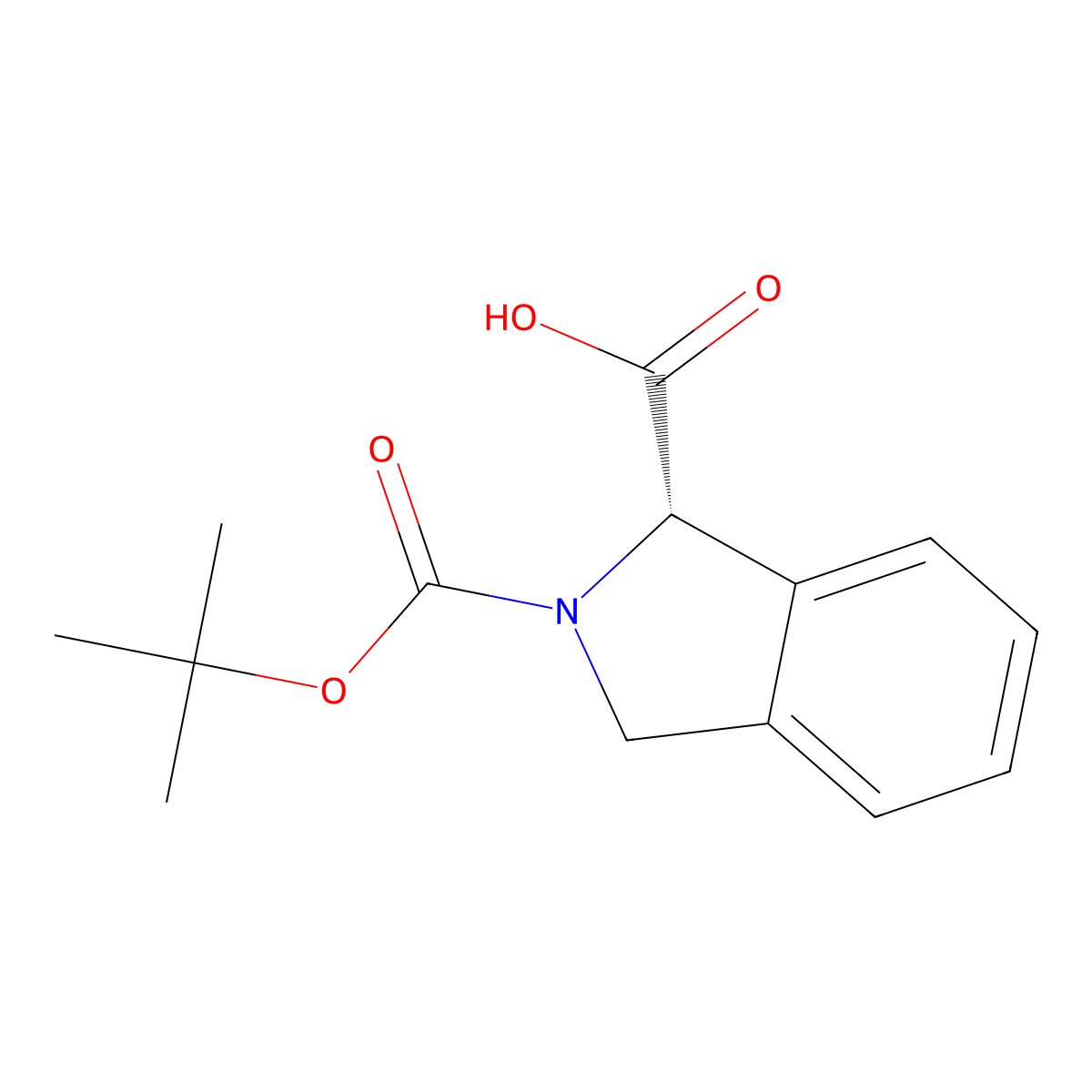 (S)-2-(tert-butoxycarbonyl)isoindoline-1-carboxylic acid molecular structure, CAS 1093651-93-4