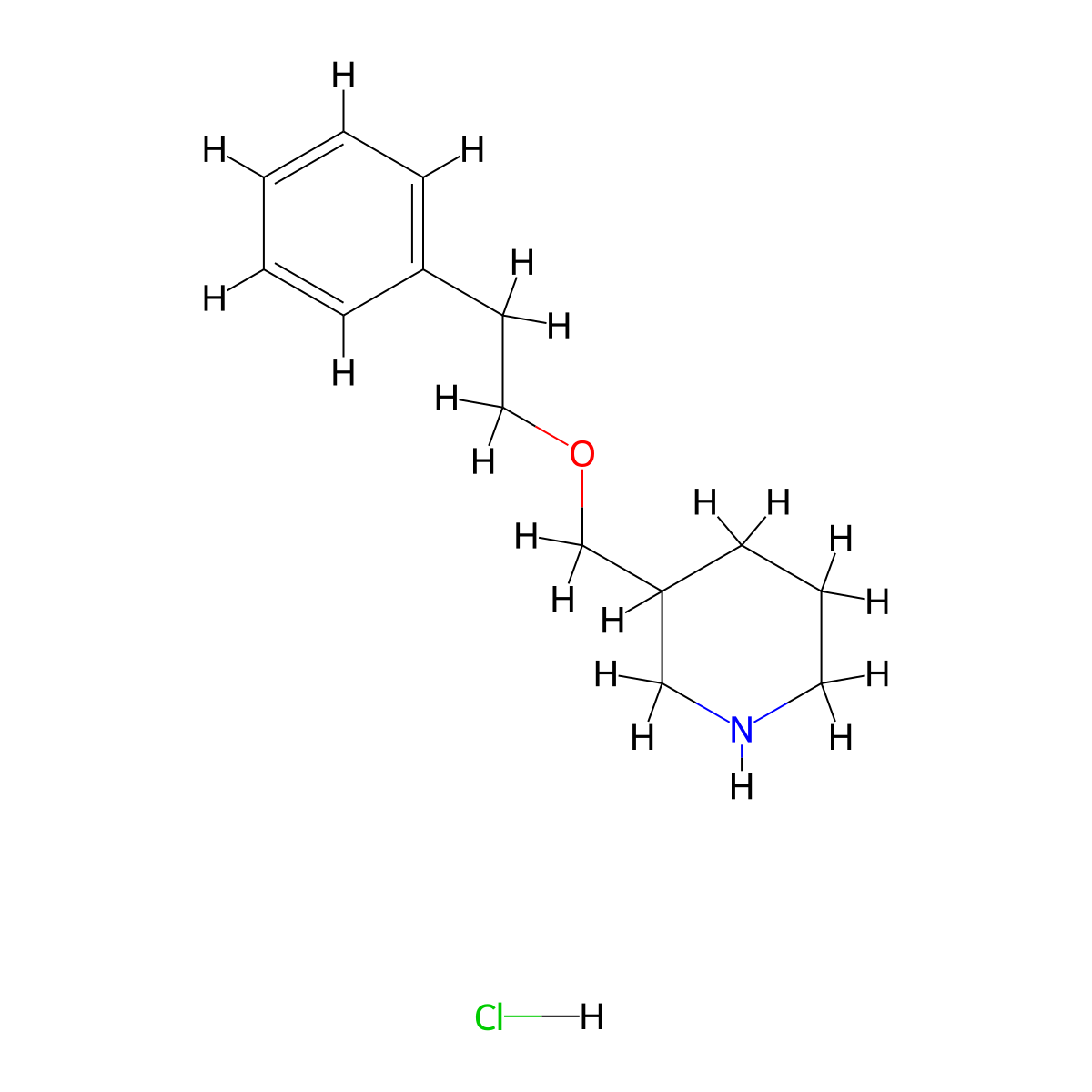 3-[(Phenethyloxy)methyl]piperidine hydrochloride molecular structure, CAS 1093653-12-3