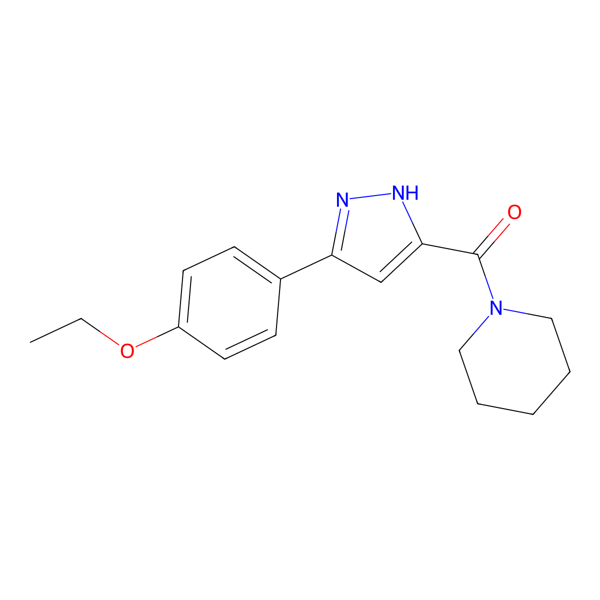 (3-(4-Ethoxyphenyl)-1H-pyrazol-5-yl)(piperidin-1-yl)methanone molecular structure, CAS 1093657-24-9