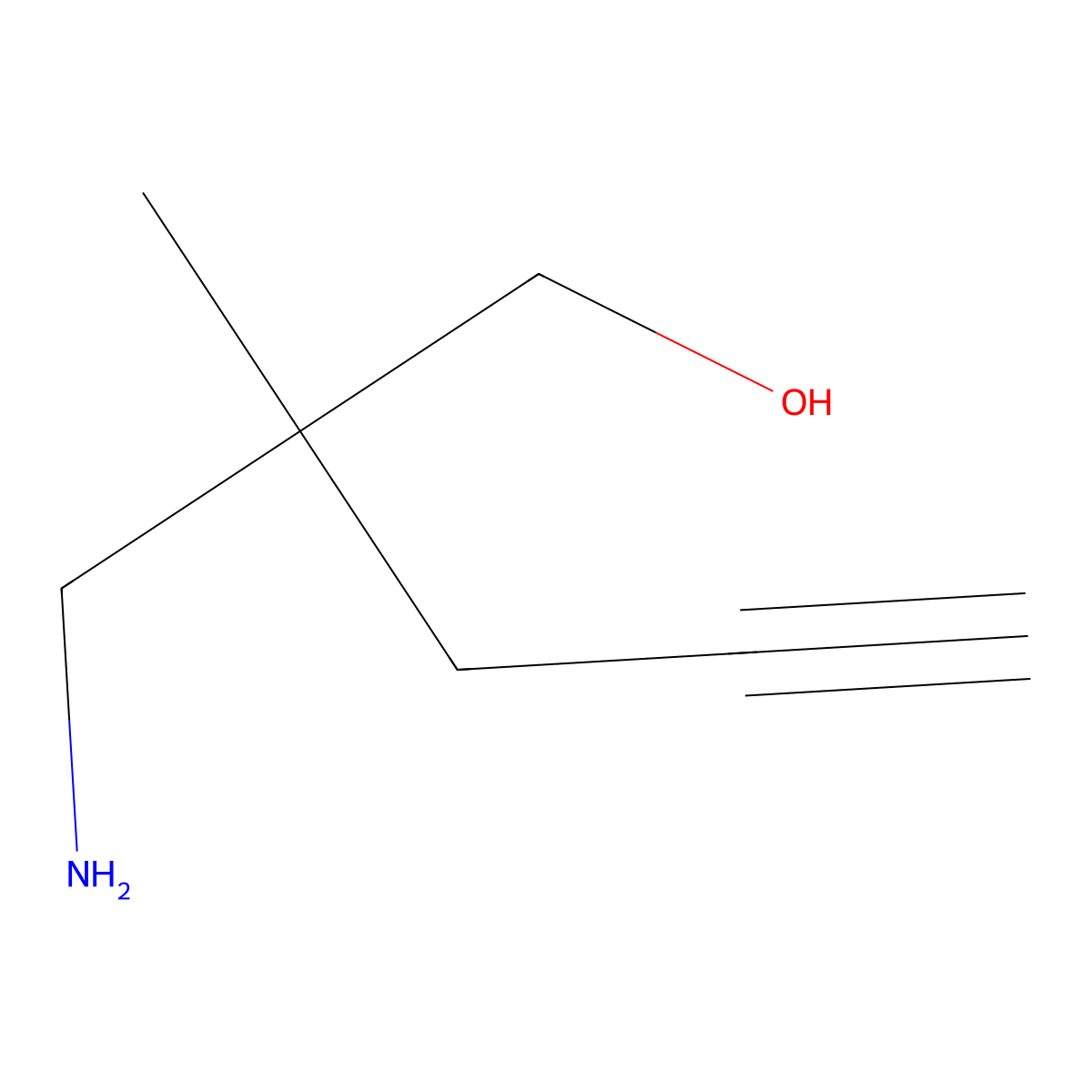 2-(Aminomethyl)-2-methylpent-4-yn-1-ol molecular structure, CAS 1093658-59-3