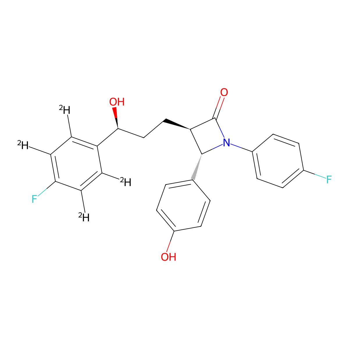 Ezetimibe D4 molecular structure, CAS 1093659-89-2