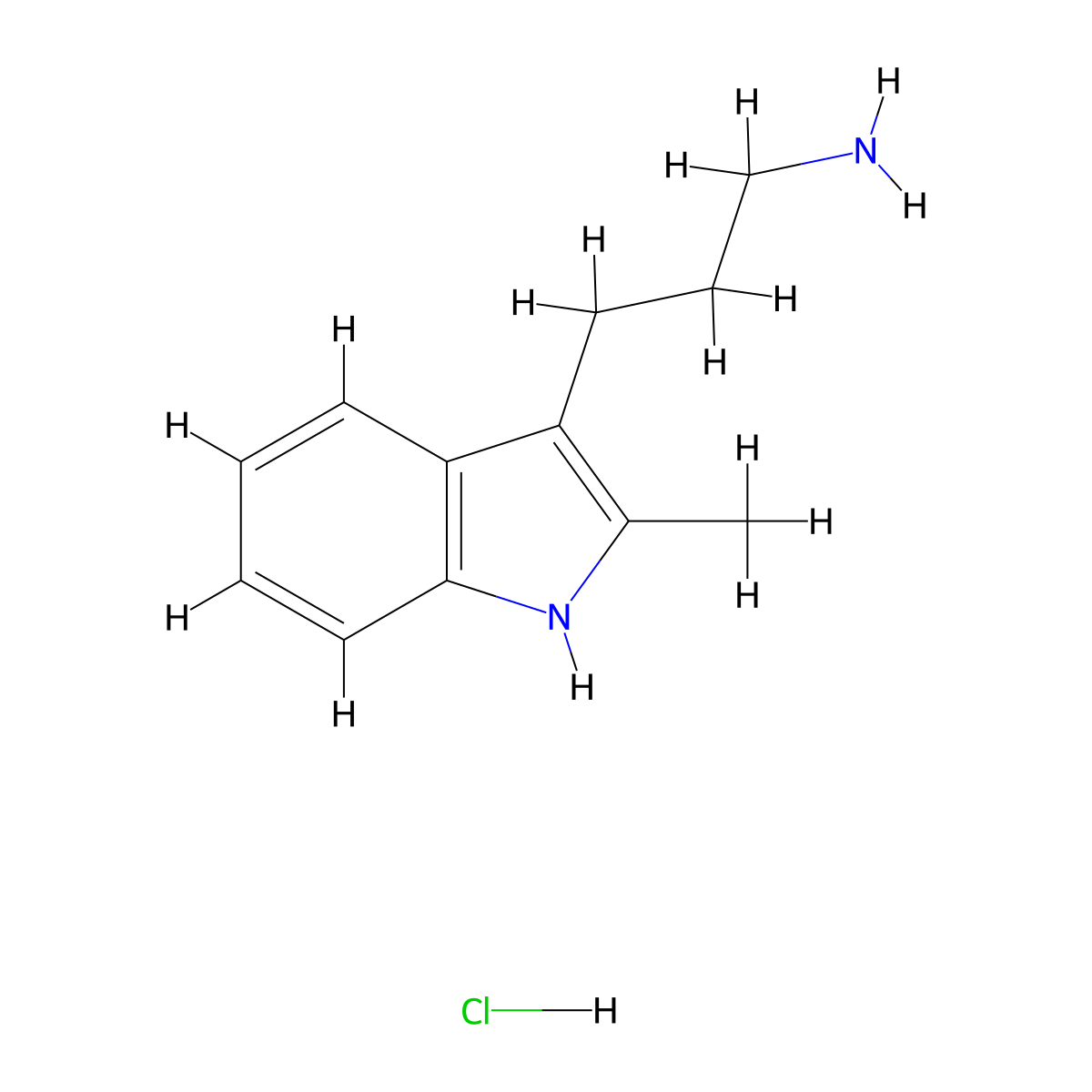 3-(2-Methyl-1H-indol-3-yl)propan-1-amine hydrochloride molecular structure, CAS 109366-84-9