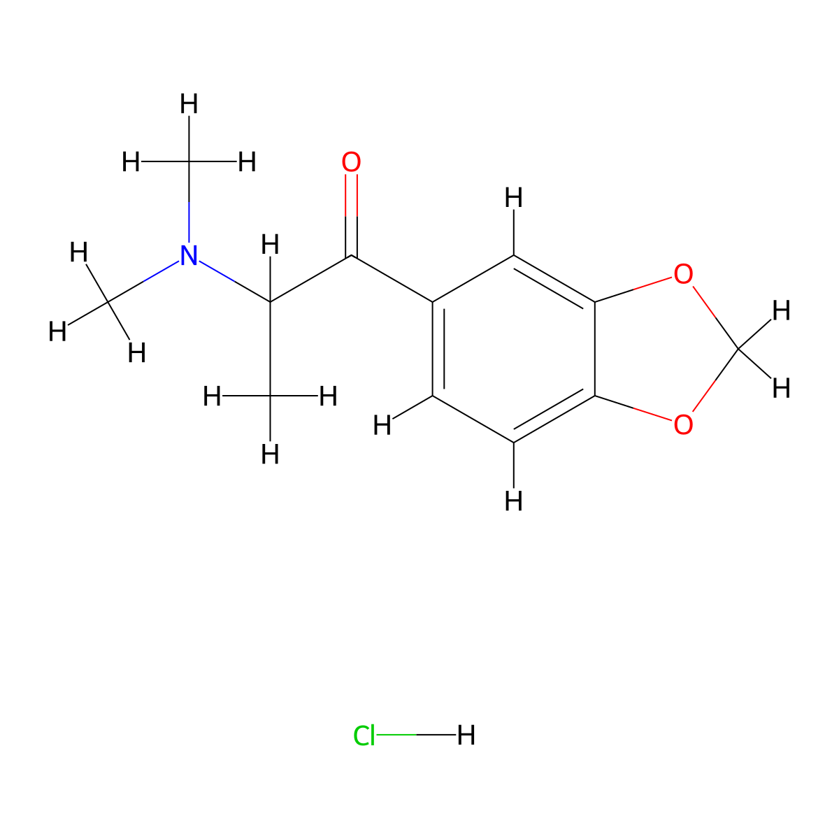 Dimethylone hydrochloride molecular structure, CAS 109367-07-9