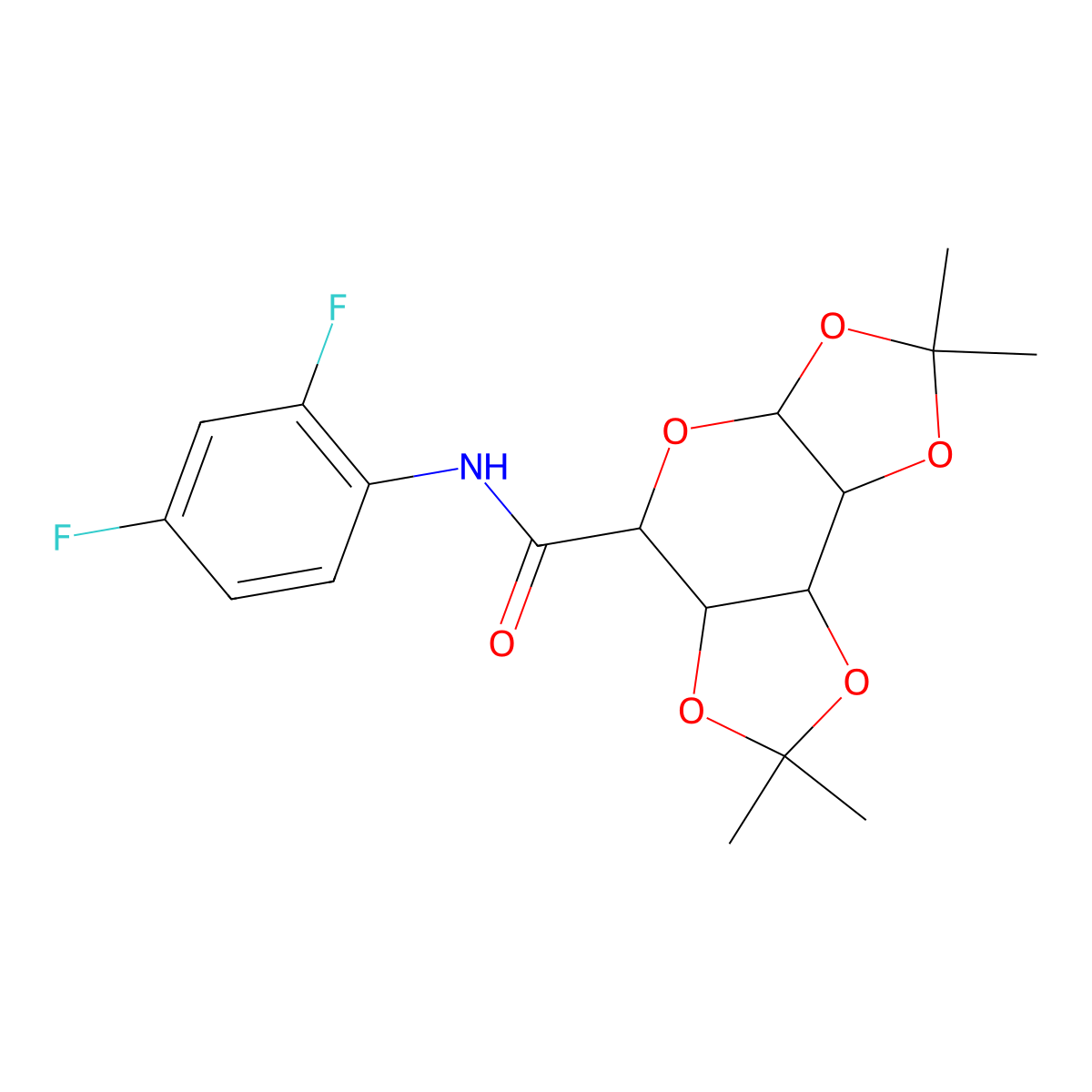 N-(2,4-difluorophenyl)-4,4,11,11-tetramethyl-3,5,7,10,12-pentaoxatricyclo[7.3.0.0^{2,6}]dodecane-8-carboxamide molecular structure, CAS 1093684-03-7