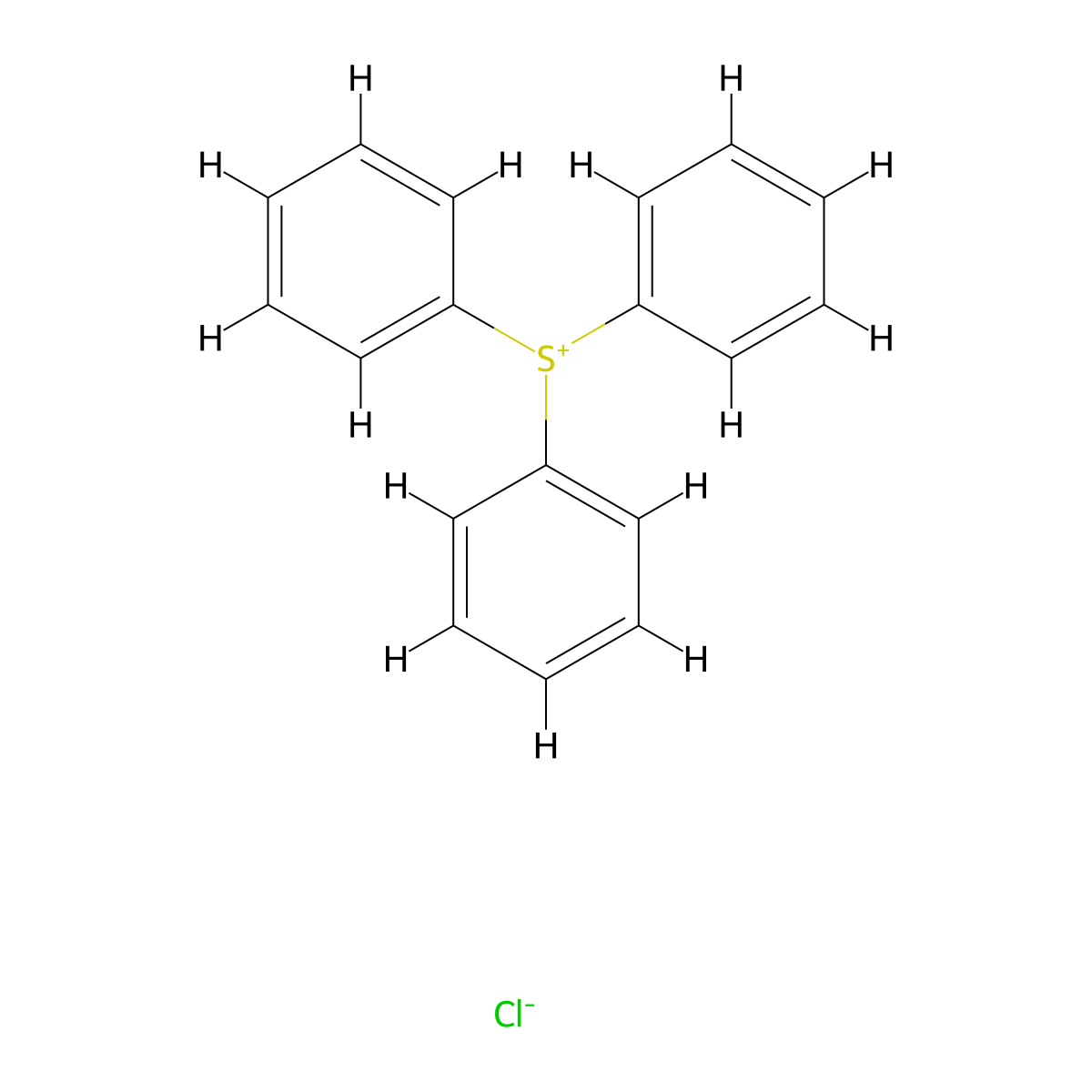 Triphenylsulfonium chloride molecular structure, CAS 10937-76-5