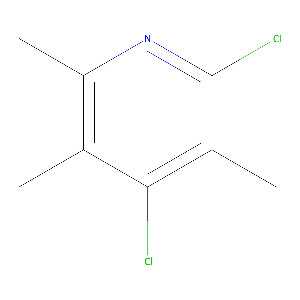 2,4-Dichloro-3,5,6-trimethylpyridine molecular structure, CAS 109371-17-7