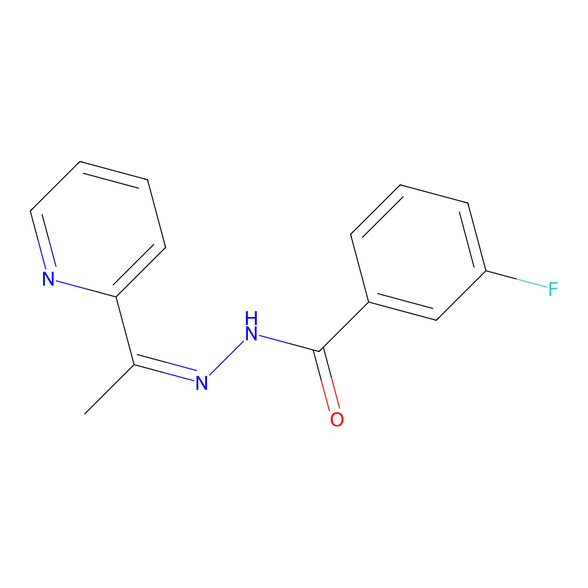 3-fluoro-N'-[(1E)-1-(pyridin-2-yl)ethylidene]benzohydrazide molecular structure, CAS 109372-66-9