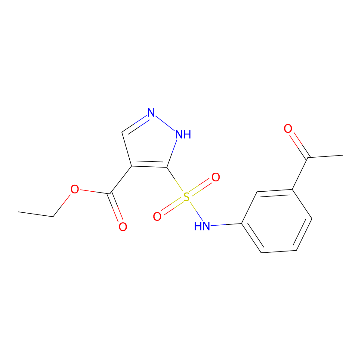 ethyl 5-[(3-acetylphenyl)sulfamoyl]-1H-pyrazole-4-carboxylate molecular structure, CAS 1093741-31-1