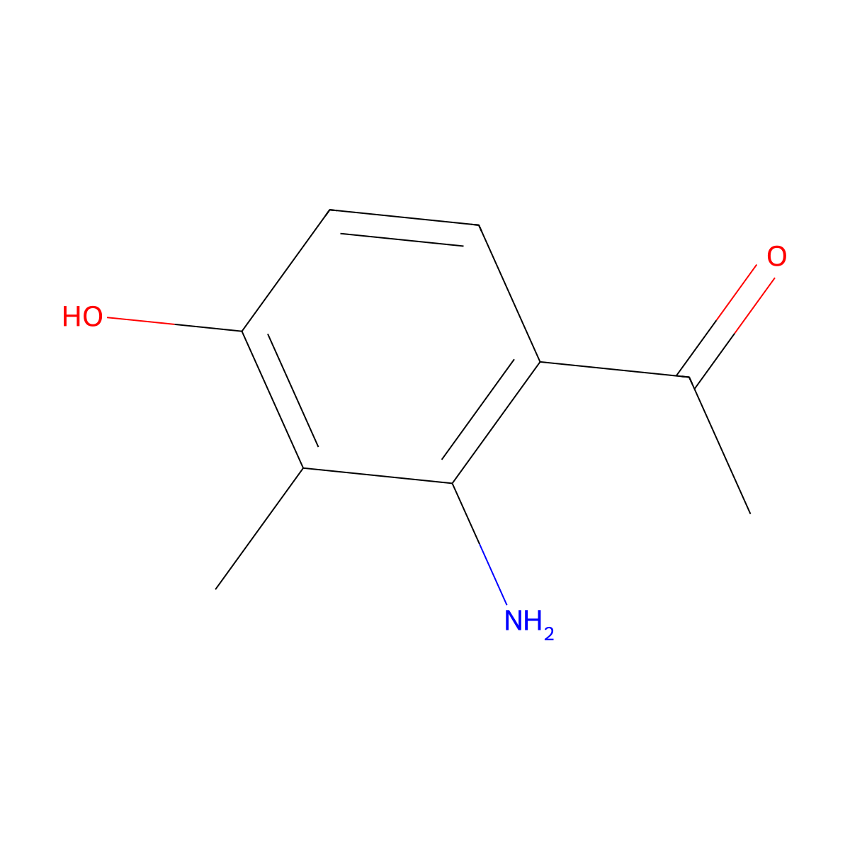1-(2-Amino-4-hydroxy-3-methylphenyl)ethanone molecular structure, CAS 1093741-78-6