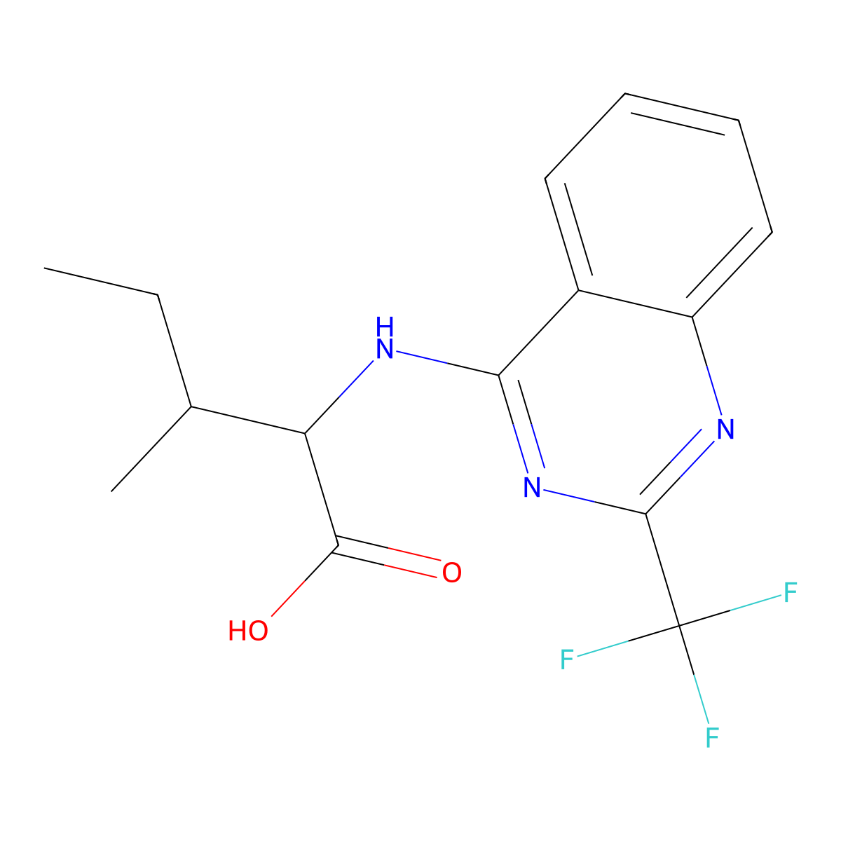 N-[2-(trifluoromethyl)-4-quinazolinyl]isoleucine molecular structure, CAS 1093747-59-1