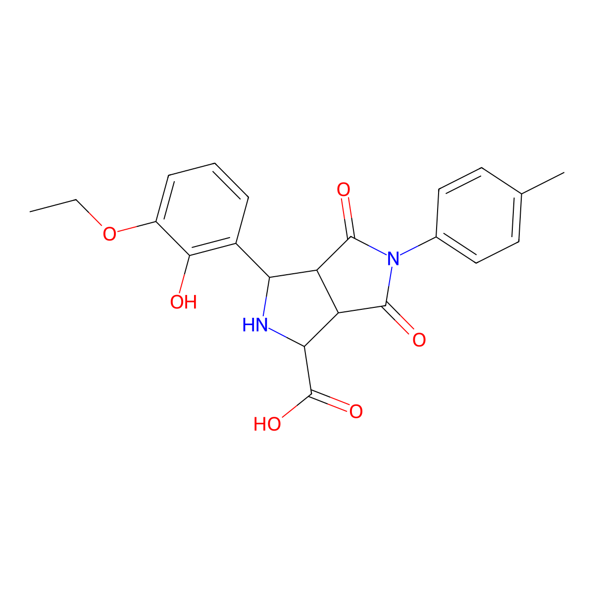3-(2,4-Dihydroxy-3-methoxyphenyl)-5-(4-methylphenyl)-4,6-dioxo-octahydropyrrolo[3,4-c]pyrrole-1-carboxylic acid molecular structure, CAS 1093751-45-1