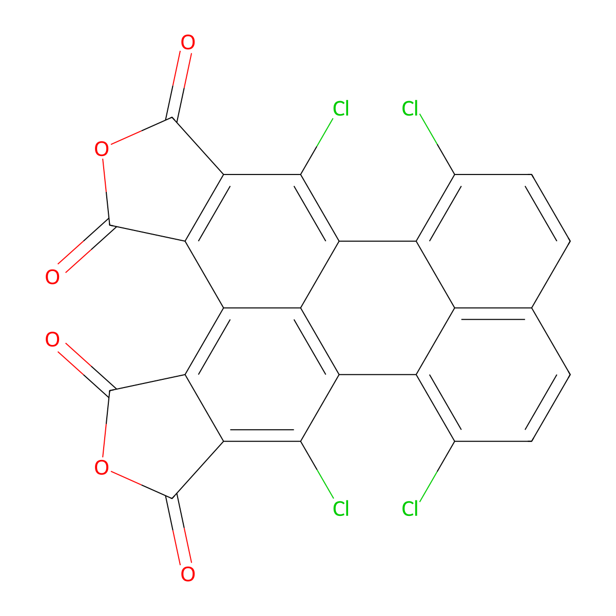 7,8,13,14-Tetrachloroperyleno[2,3-c:4,5-c']difuran-1,3,4,6-tetraone molecular structure, CAS 1093758-85-0