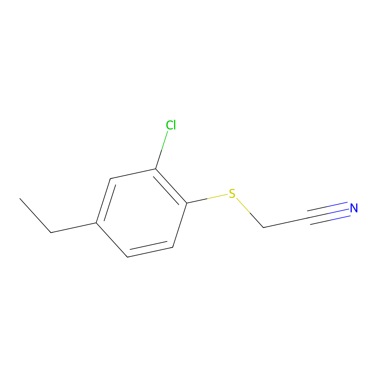 2-((2-Chloro-4-ethylphenyl)thio)acetonitrile molecular structure, CAS 1093758-93-0