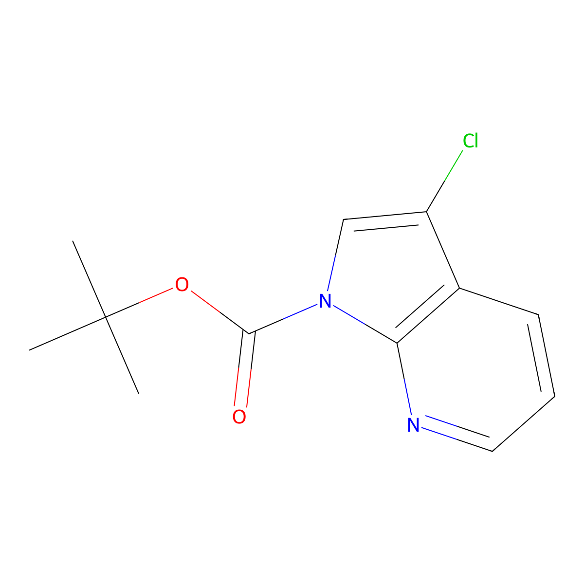 tert-Butyl 3-chloro-1H-pyrrolo[2,3-b]pyridine-1-carboxylate molecular structure, CAS 1093759-47-7