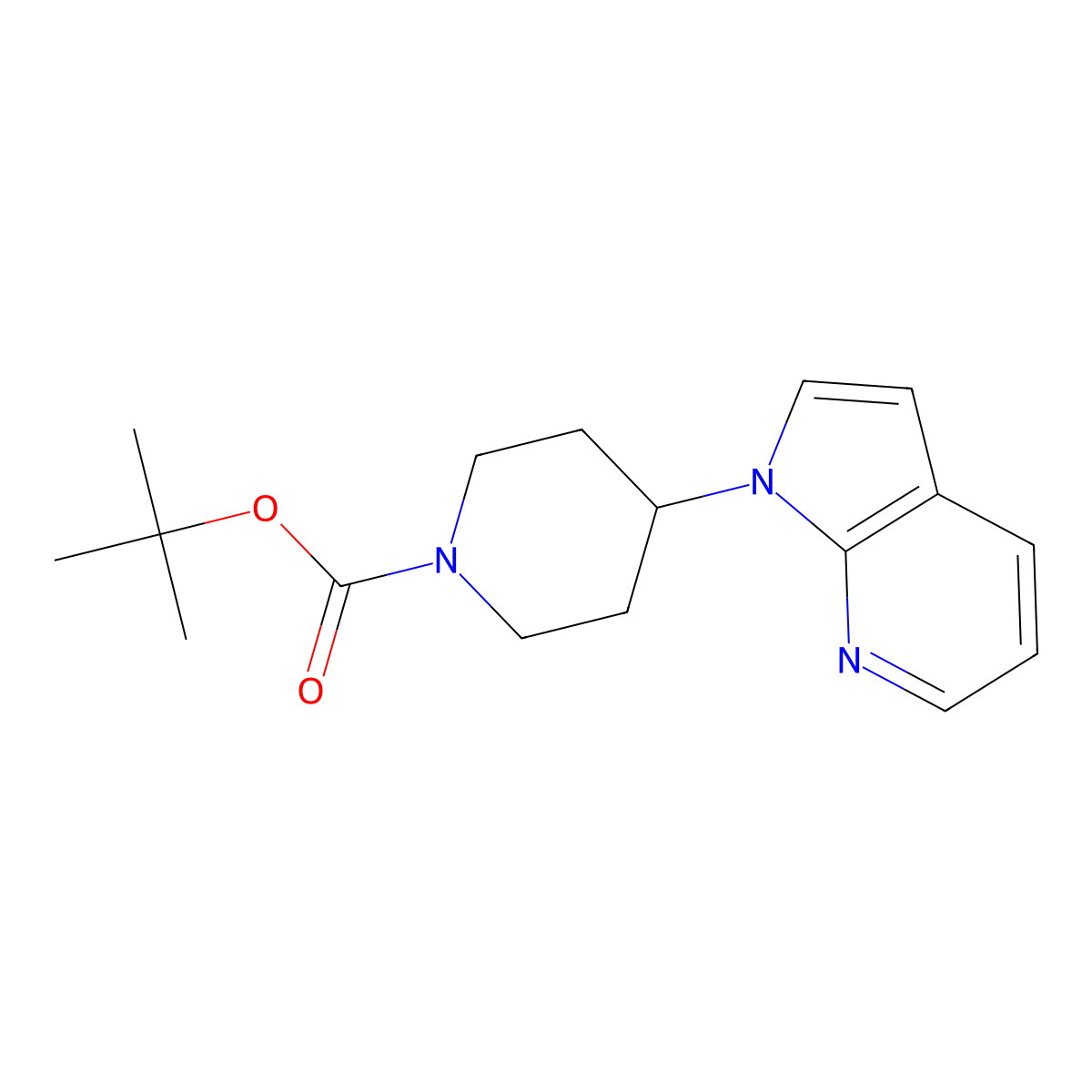 tert-Butyl 4-pyrrolo[2,3-b]pyridin-1-ylpiperidine-1-carboxylate molecular structure, CAS 1093759-55-7