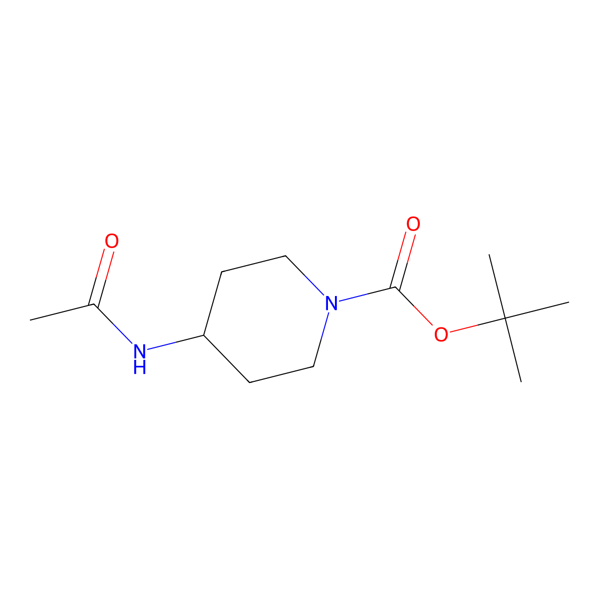 tert-Butyl 4-acetamidopiperidine-1-carboxylate molecular structure, CAS 1093759-67-1