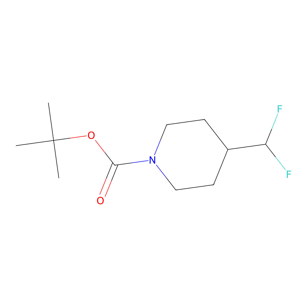 Tert-butyl 4-(difluoromethyl)piperidine-1-carboxylate molecular structure, CAS 1093759-68-2