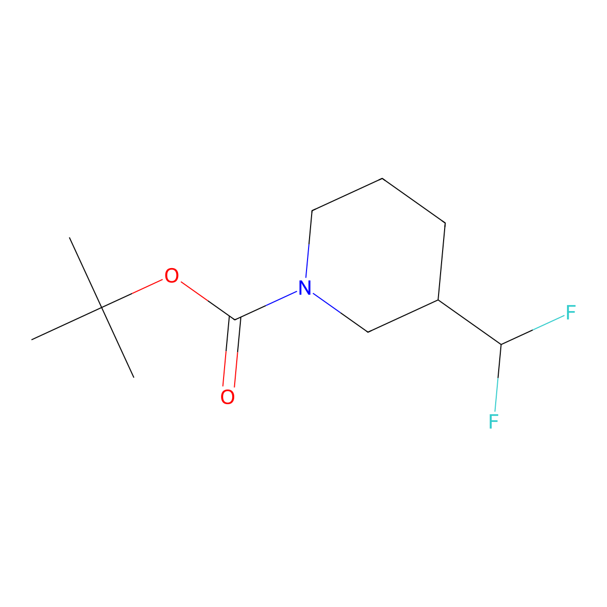 1-N-Boc-3-difluoromethylpiperidine molecular structure, CAS 1093759-70-6