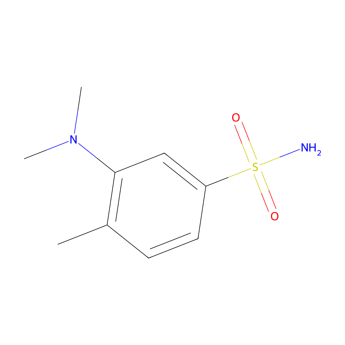Benzenesulfonamide, 3-amino-N,N,4-trimethyl- molecular structure, CAS 1093759-99-9