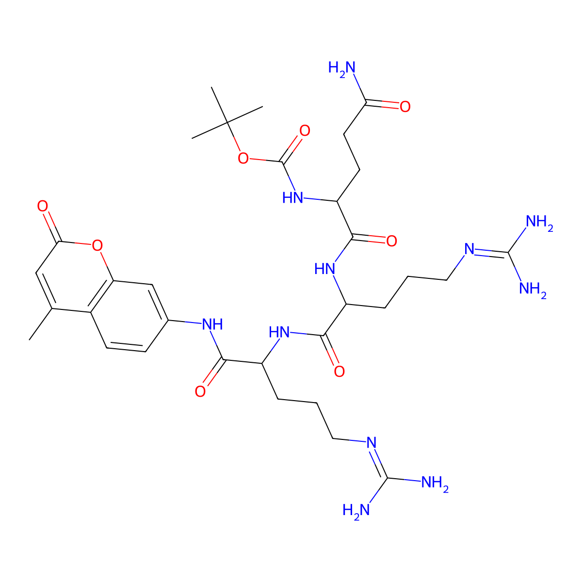 Boc-Gln-Arg-Arg-Mca molecular structure, CAS 109376-05-8
