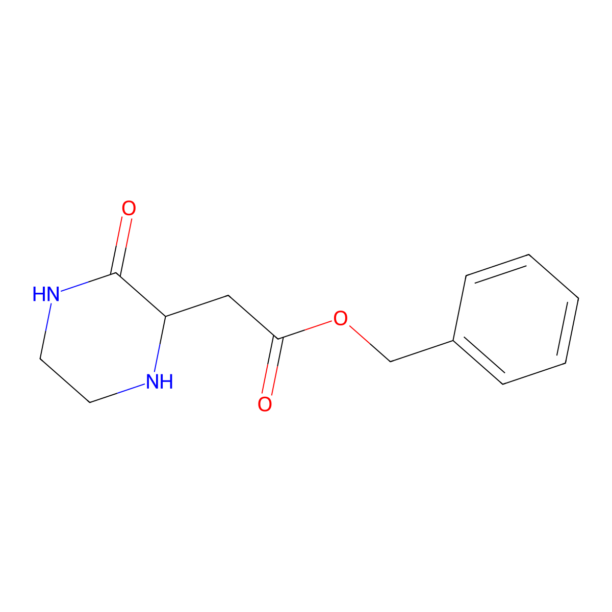 Benzyl 2-(3-oxopiperazin-2-yl)acetate molecular structure, CAS 1093760-28-1