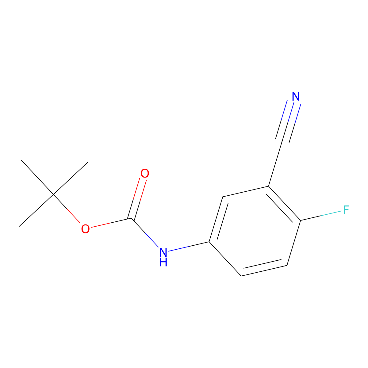 tert-butyl N-(3-cyano-4-fluorophenyl)carbamate molecular structure, CAS 1093798-80-1