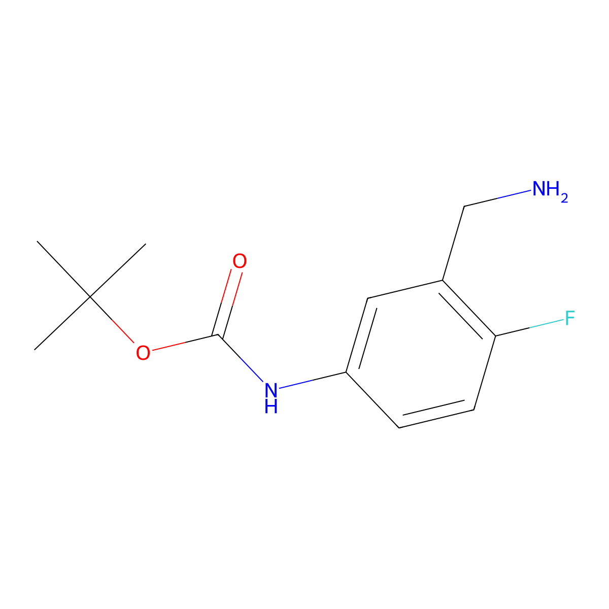 tert-butyl N-[3-(aminomethyl)-4-fluorophenyl]carbamate molecular structure, CAS 1093798-81-2