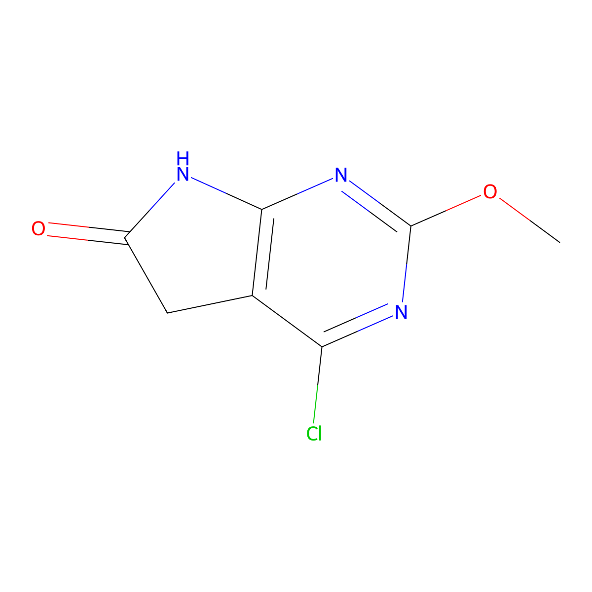4-chloro-2-methoxy-5H,6H,7H-pyrrolo[2,3-d]pyrimidin-6-one molecular structure, CAS 1093799-53-1