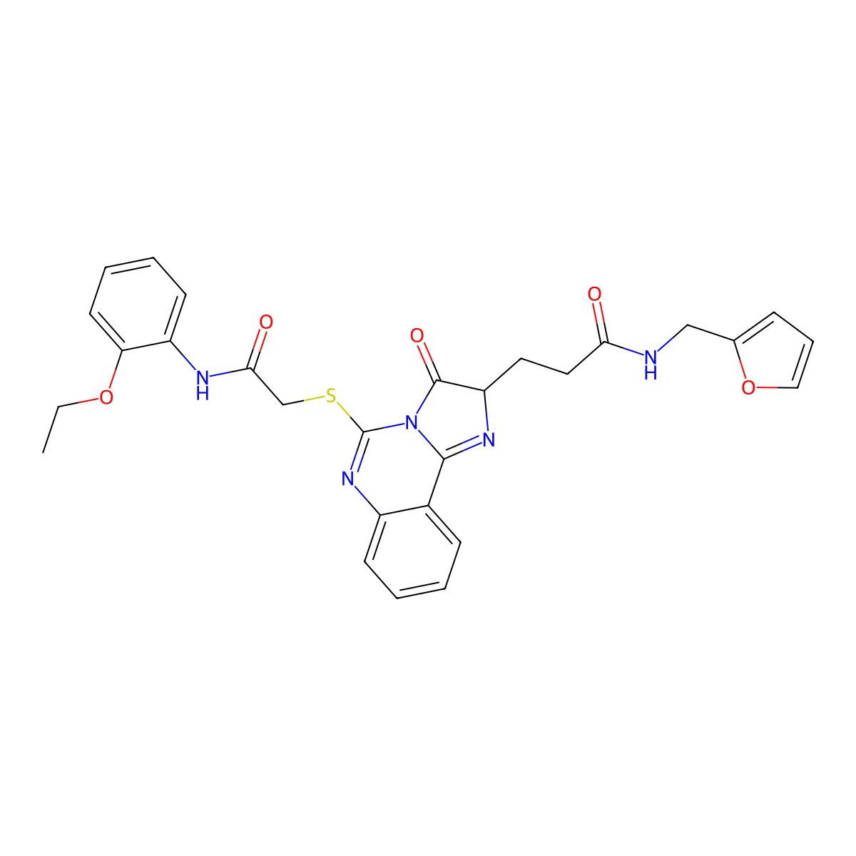 3-[5-({[(2-ethoxyphenyl)carbamoyl]methyl}sulfanyl)-3-oxo-2H,3H-imidazo[1,2-c]quinazolin-2-yl]-N-[(furan-2-yl)methyl]propanamide molecular structure, CAS 1093808-05-9
