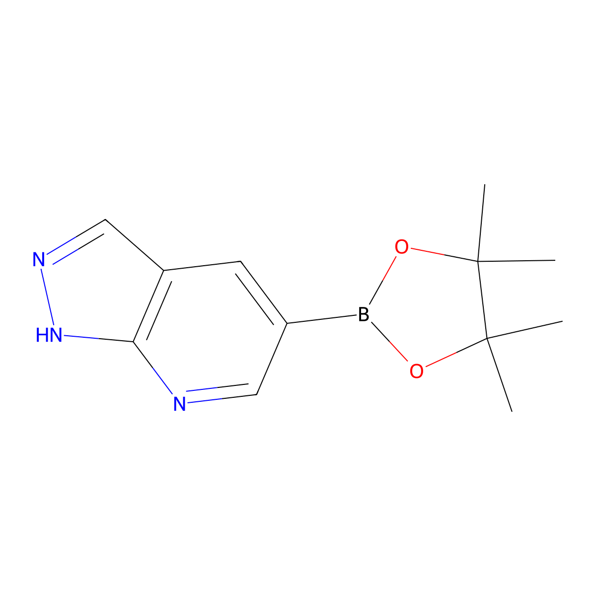 5-(4,4,5,5-Tetramethyl-1,3,2-dioxaborolan-2-yl)-1H-pyrazolo[3,4-b]pyridine molecular structure, CAS 1093819-50-1