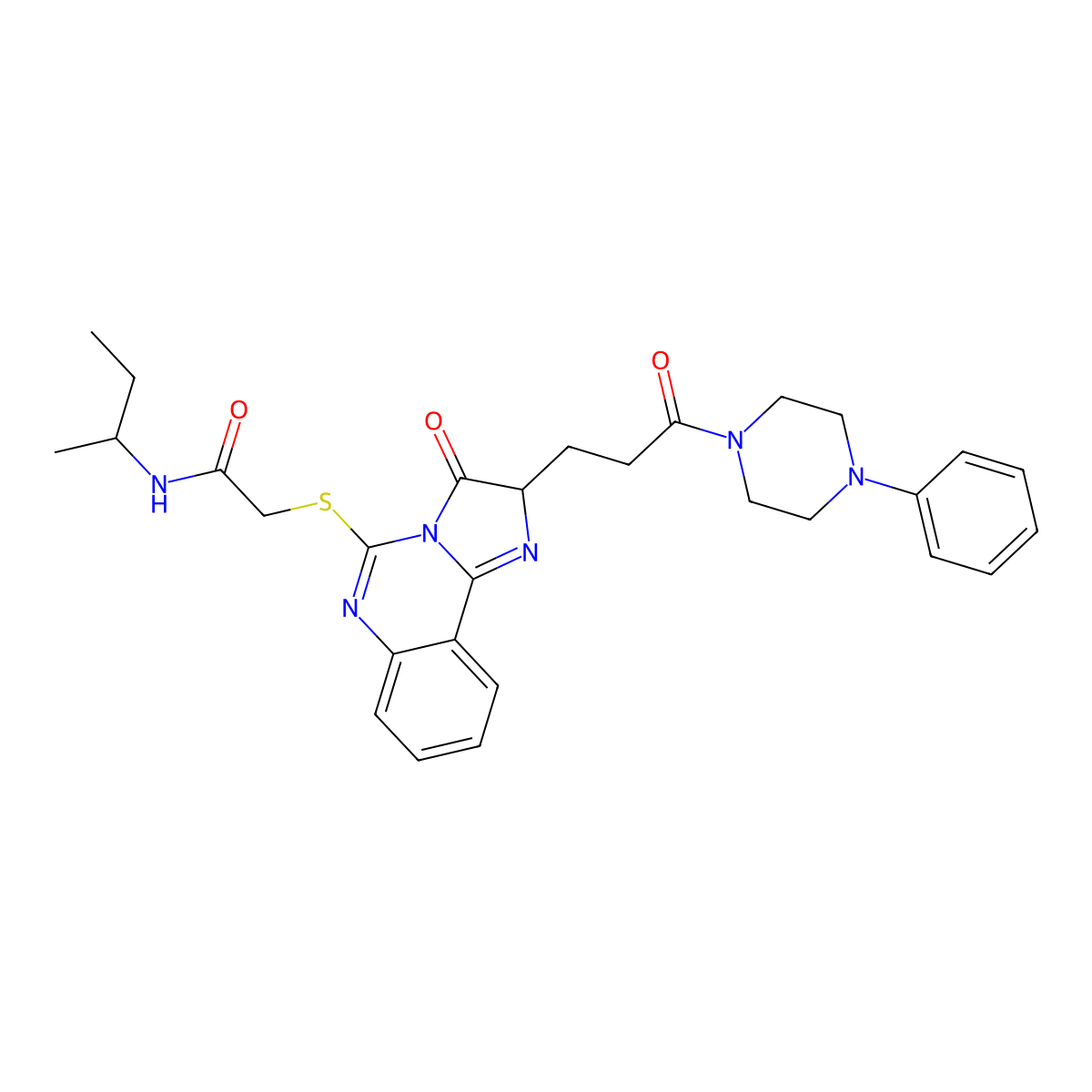 N-(butan-2-yl)-2-({3-oxo-2-[3-oxo-3-(4-phenylpiperazin-1-yl)propyl]-2H,3H-imidazo[1,2-c]quinazolin-5-yl}sulfanyl)acetamide molecular structure, CAS 1093823-27-8