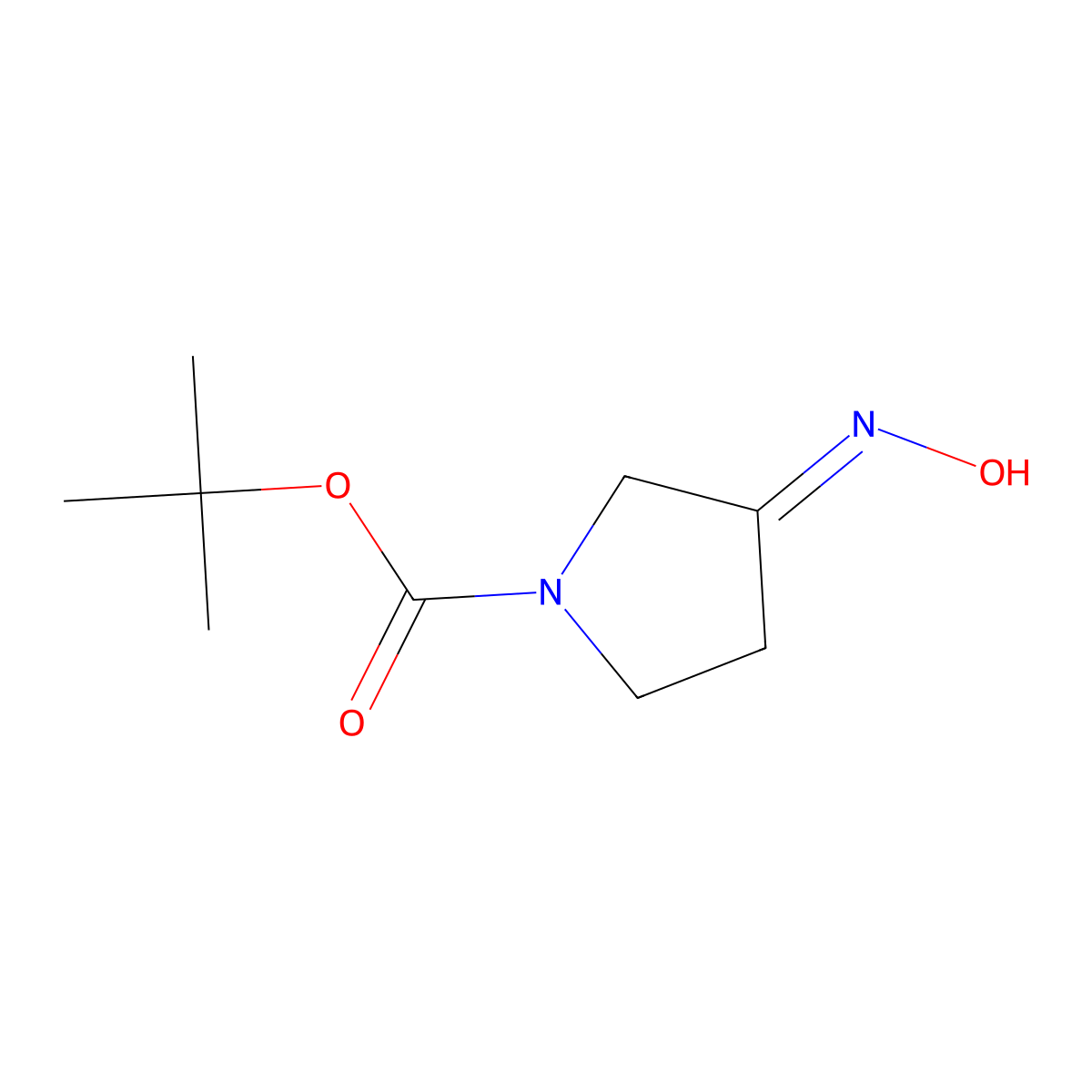 tert-Butyl 3-(hydroxyimino)pyrrolidine-1-carboxylate molecular structure, CAS 109384-18-1